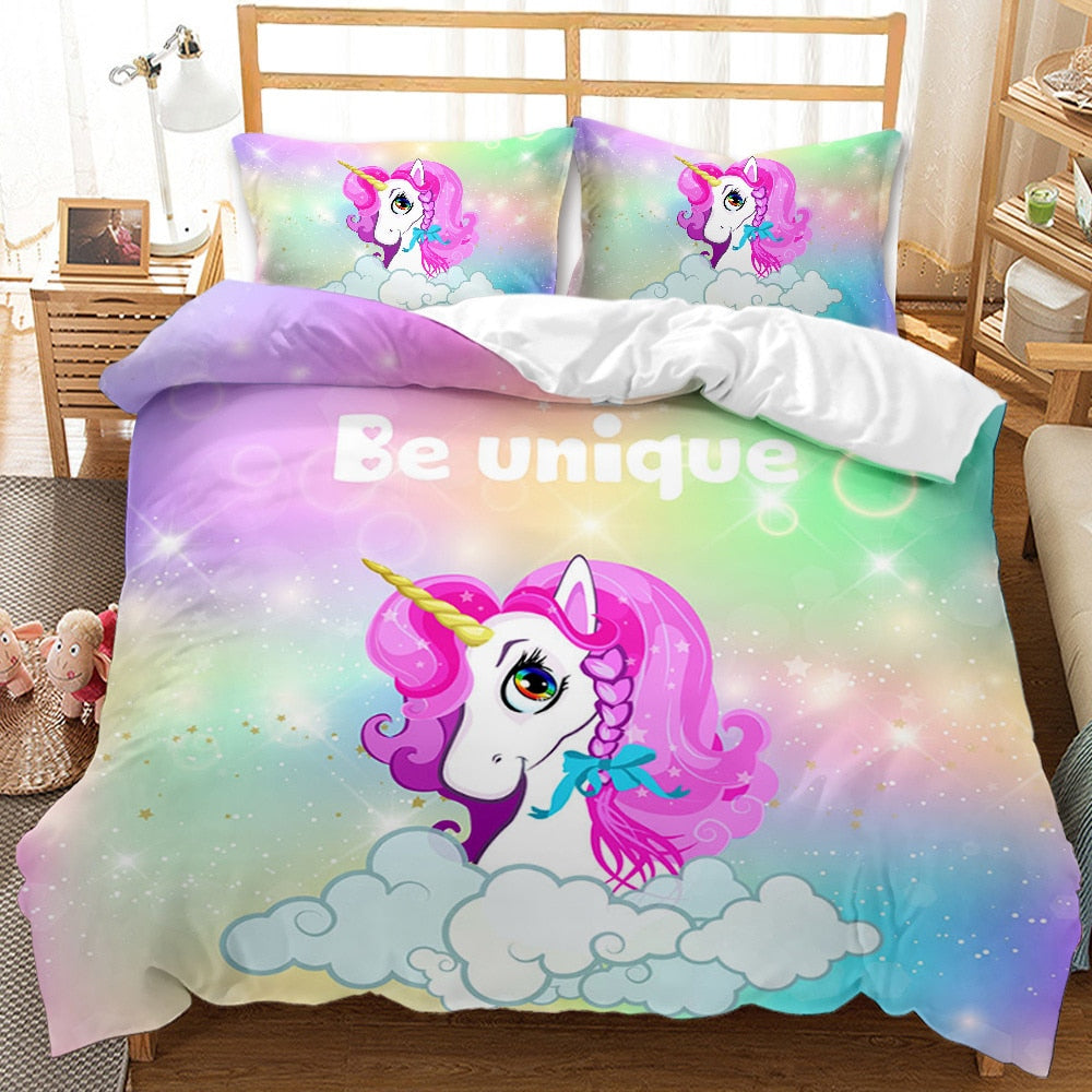 Ensemble de literie Unicorn bedding set 3D