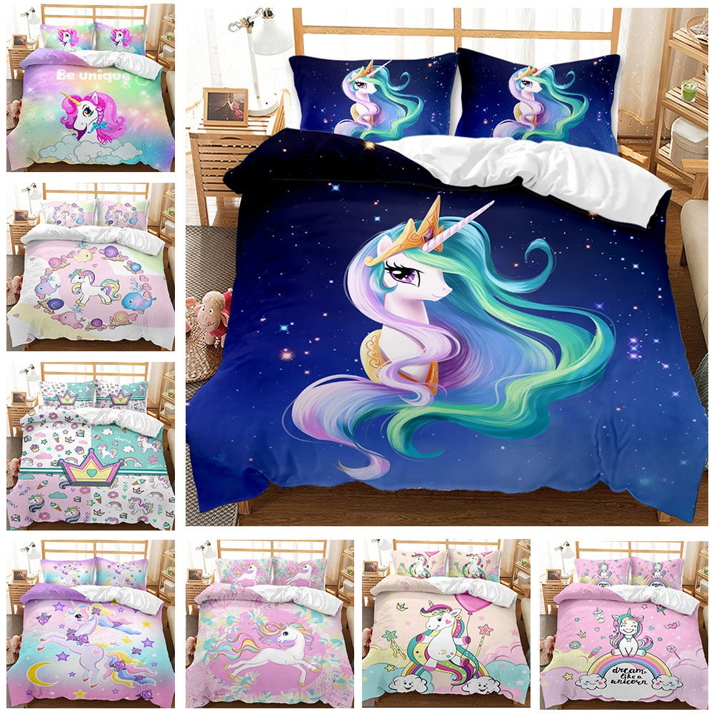 Ensemble de literie Unicorn bedding set 3D