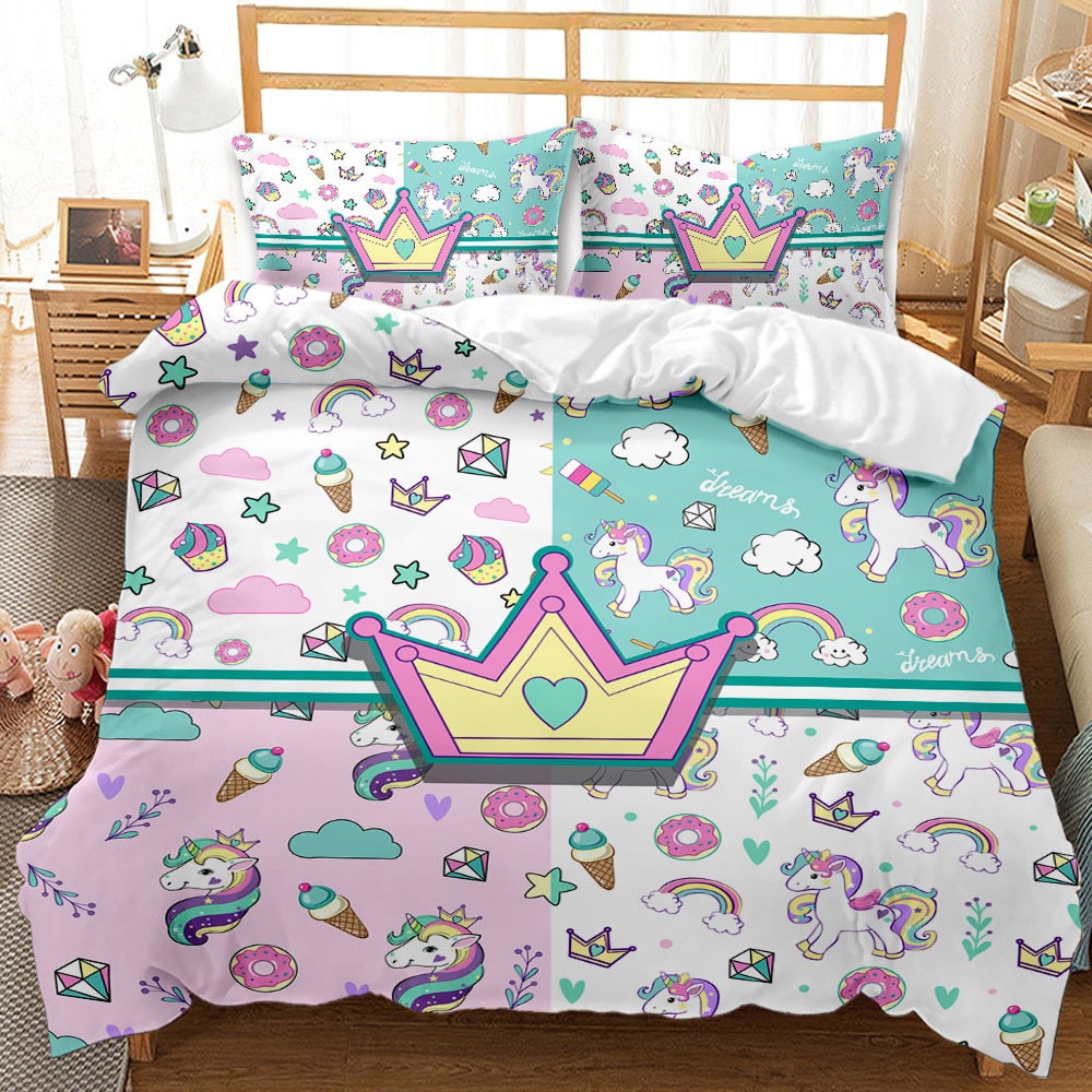 Ensemble de literie Unicorn bedding set 3D