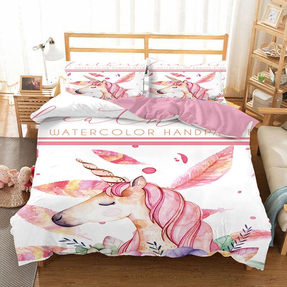 Ensemble de literie Unicorn bedding set 3D