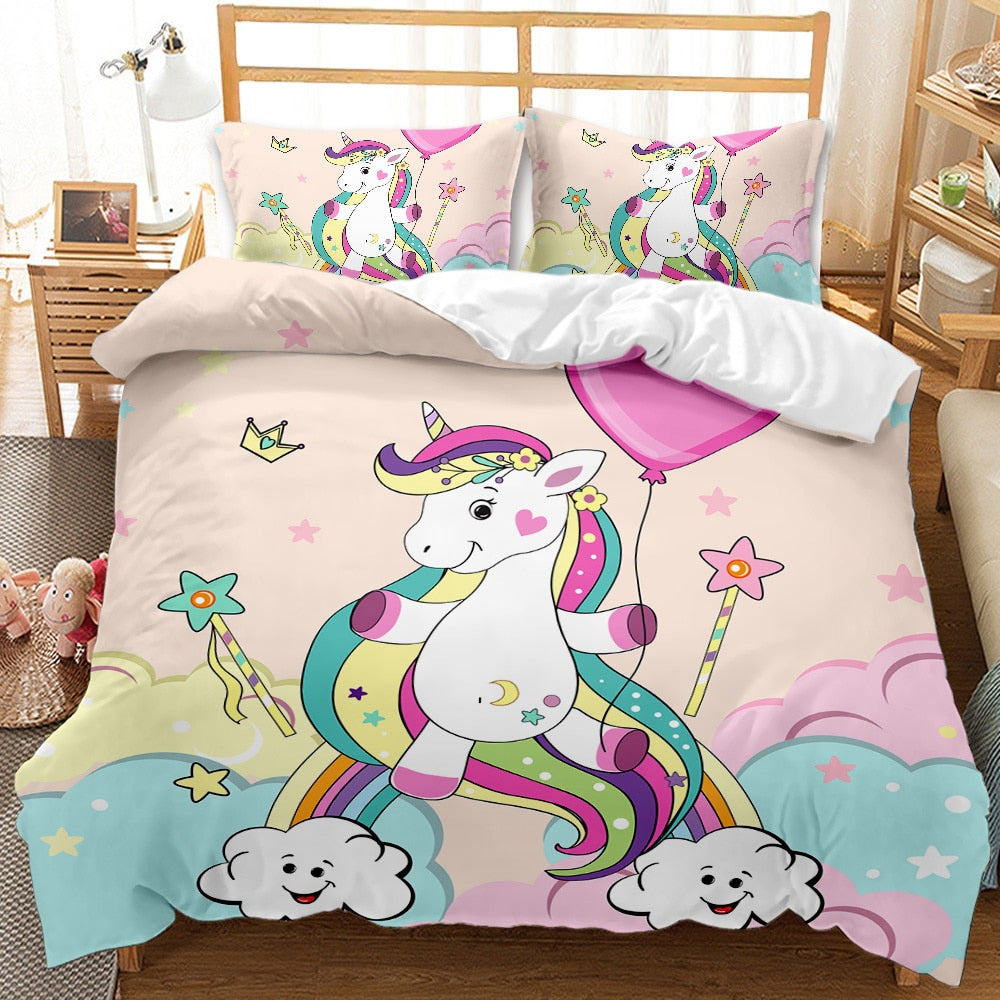 Ensemble de literie Unicorn bedding set 3D