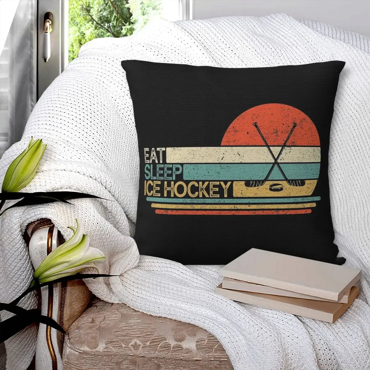 Housse de coussin Ice Hockey Vintage