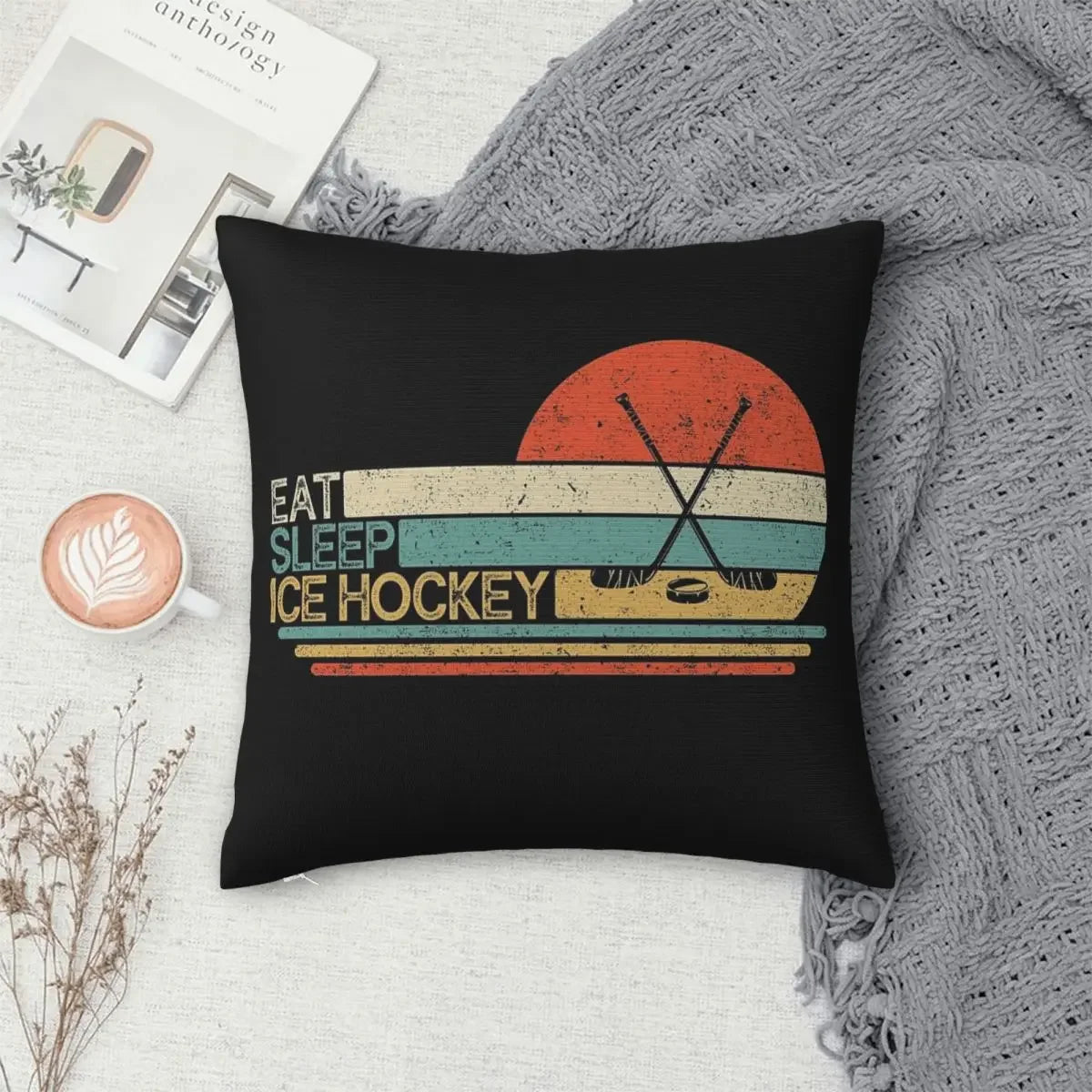 Housse de coussin Ice Hockey Vintage